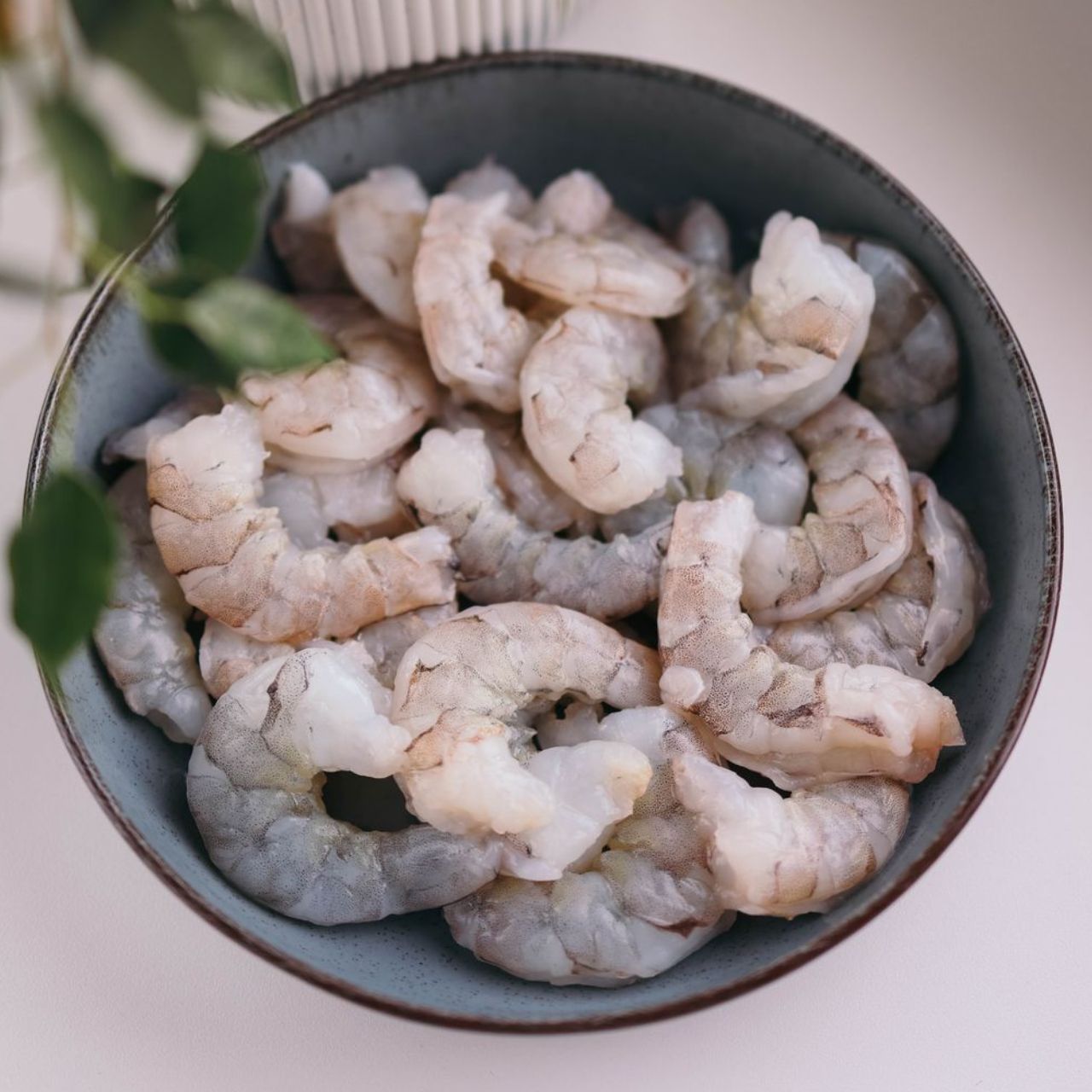 Peeled and headless shrimp
