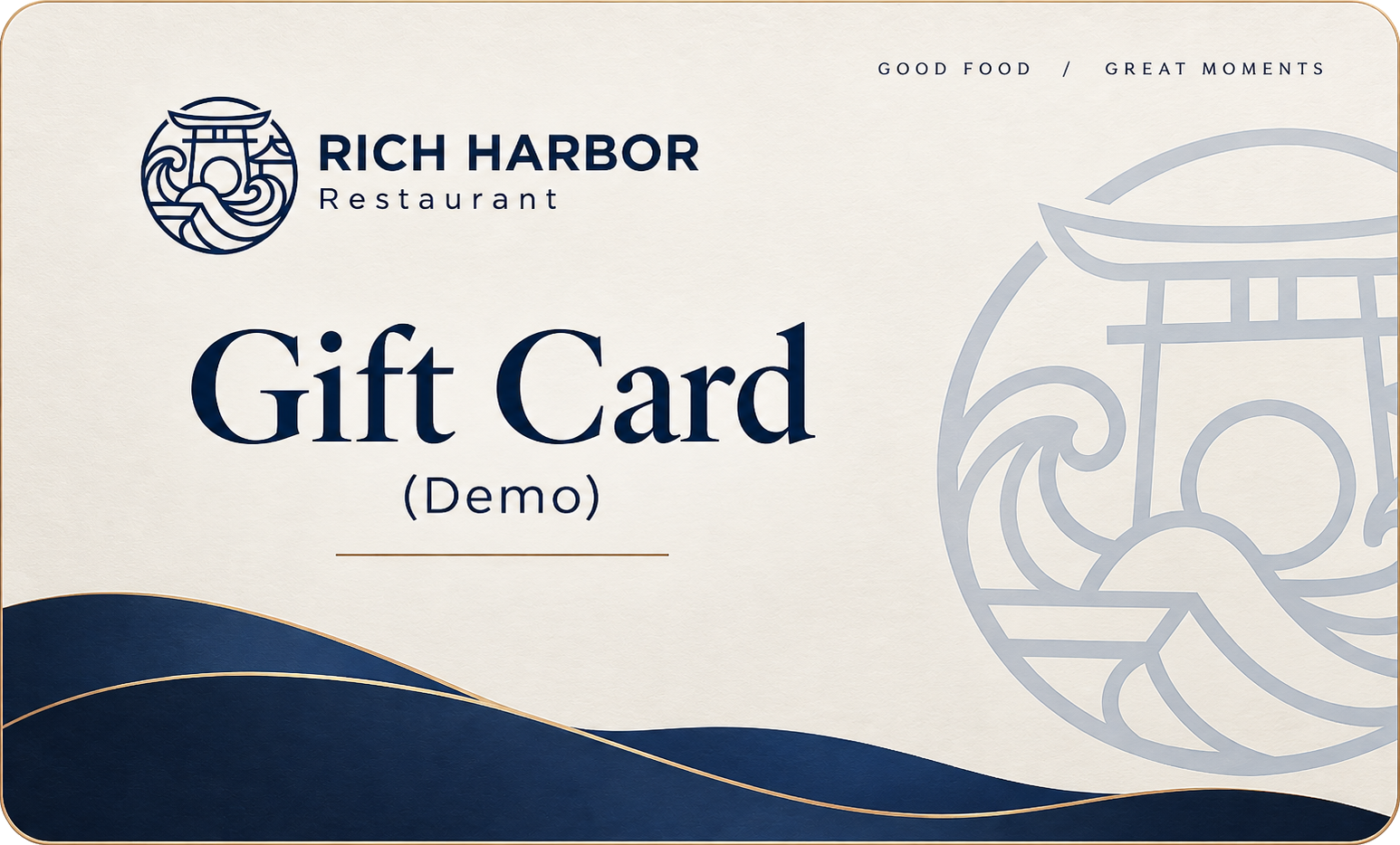 Rich Harbor Restaurant Gift Card - DEMO 2