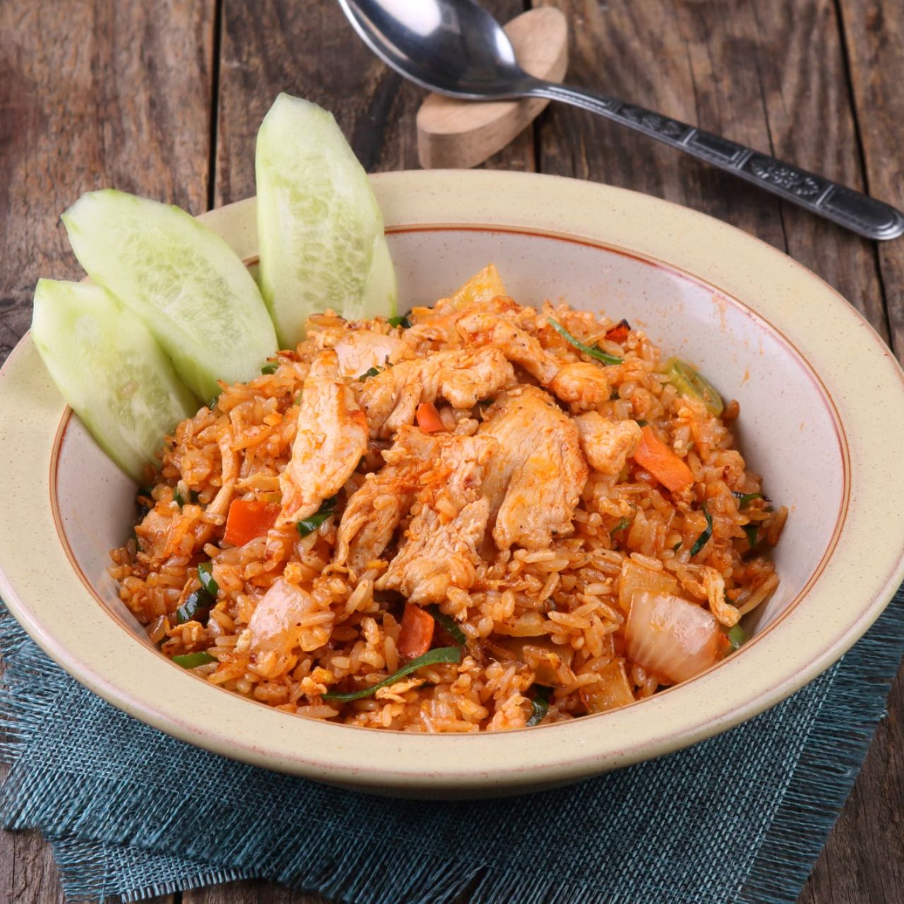Wok Fried Rice & Crispy Spring Rolls